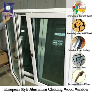 European Design Casement Aluminium Wood Window, Aluminum Window Color/Shape/Opening Way Detail